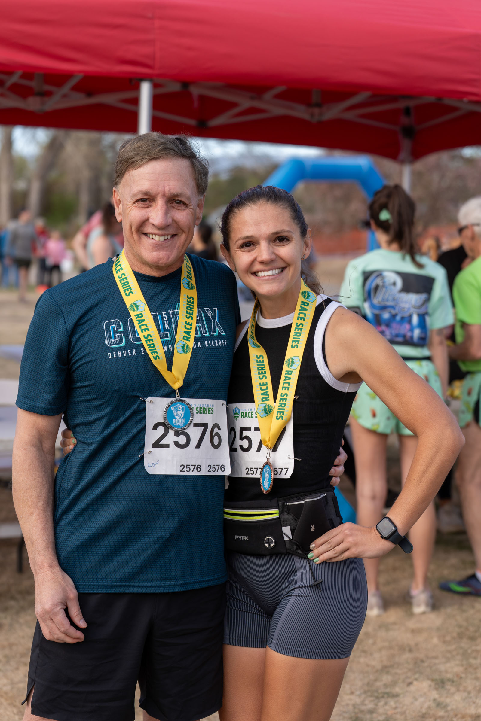 Race runner mid-stride, Highlands Ranch 5K