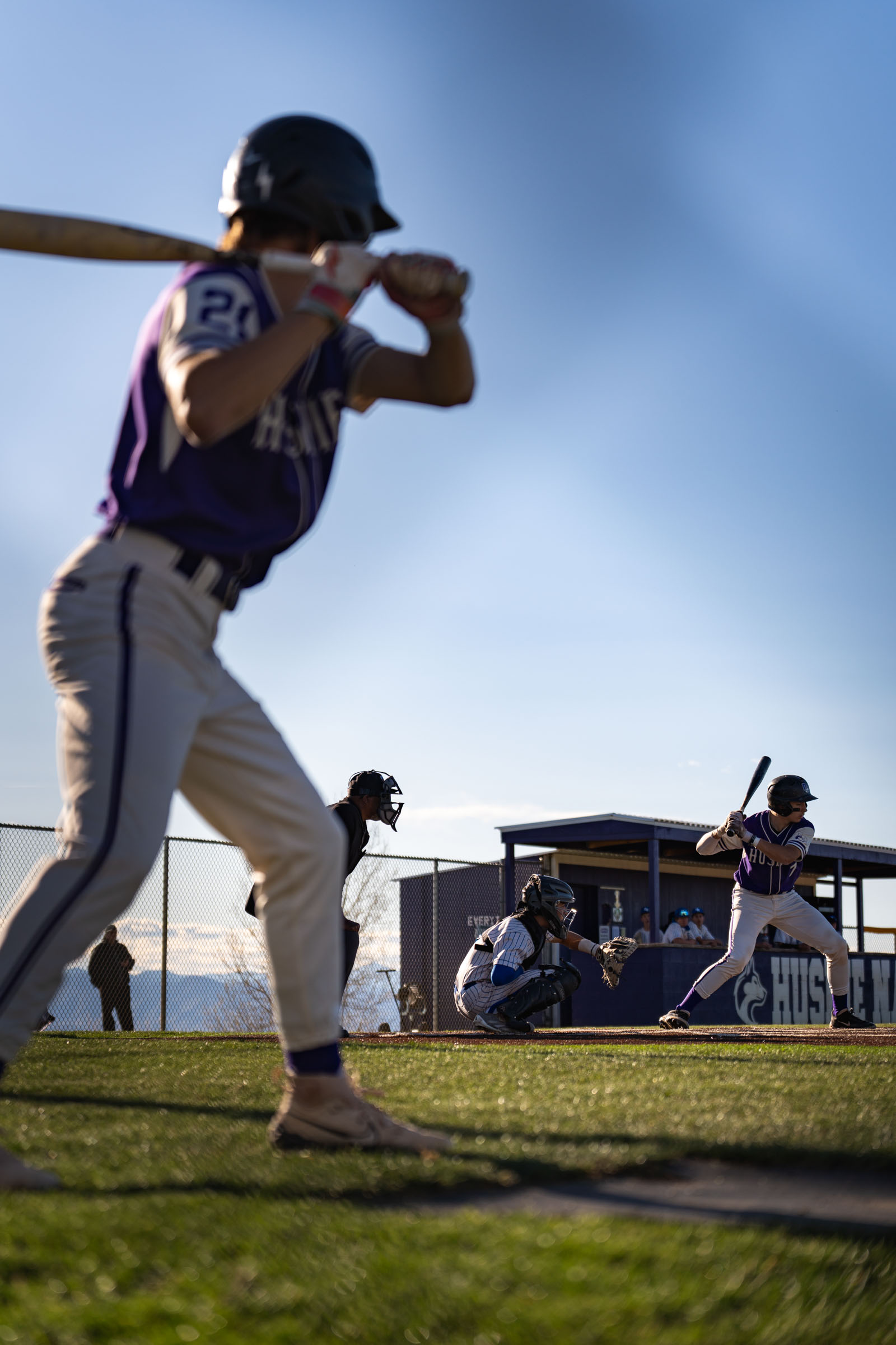 Highlands Ranch baseball game action, Denver metro