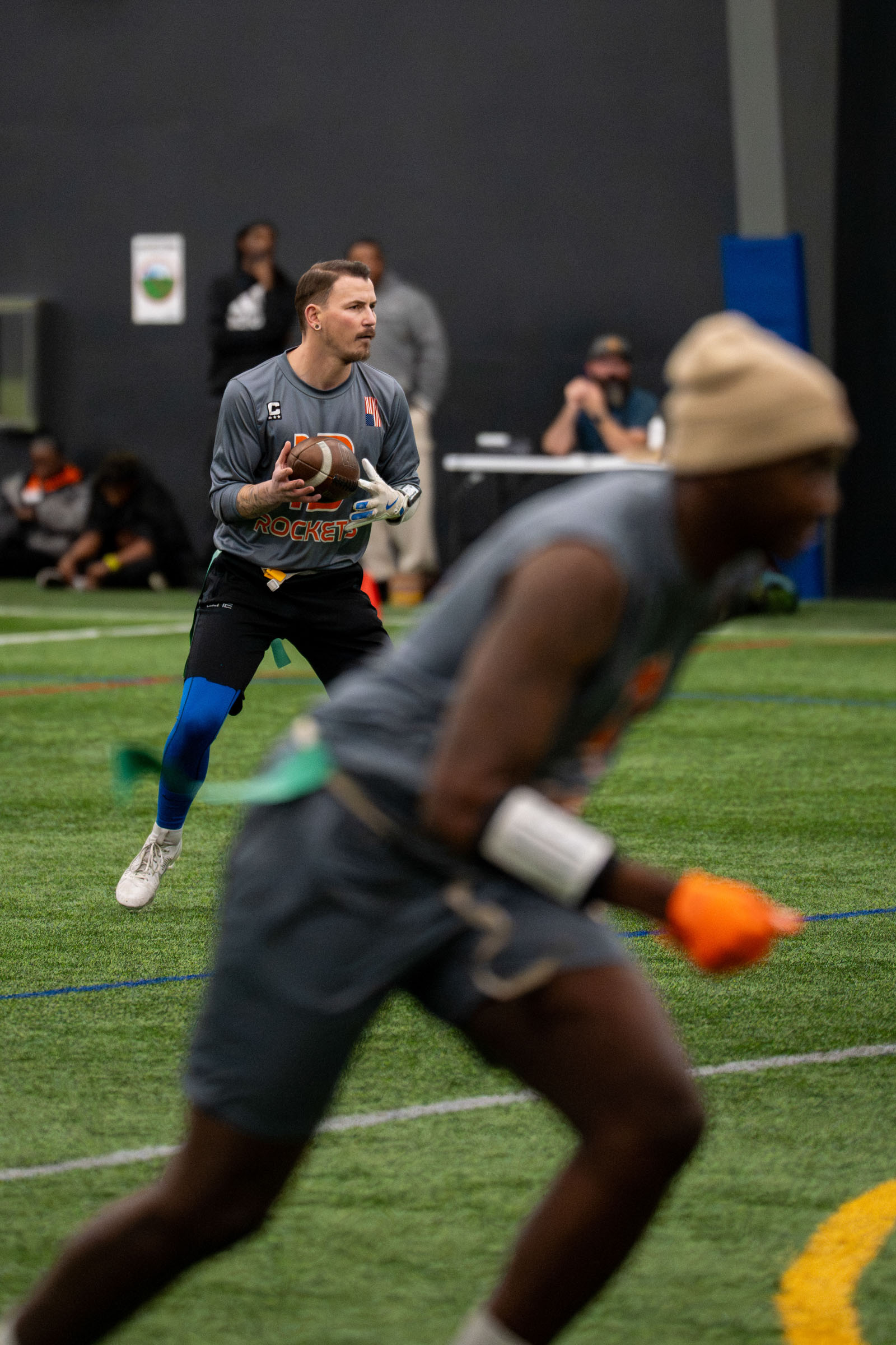 Youth flag football play, Denver metro