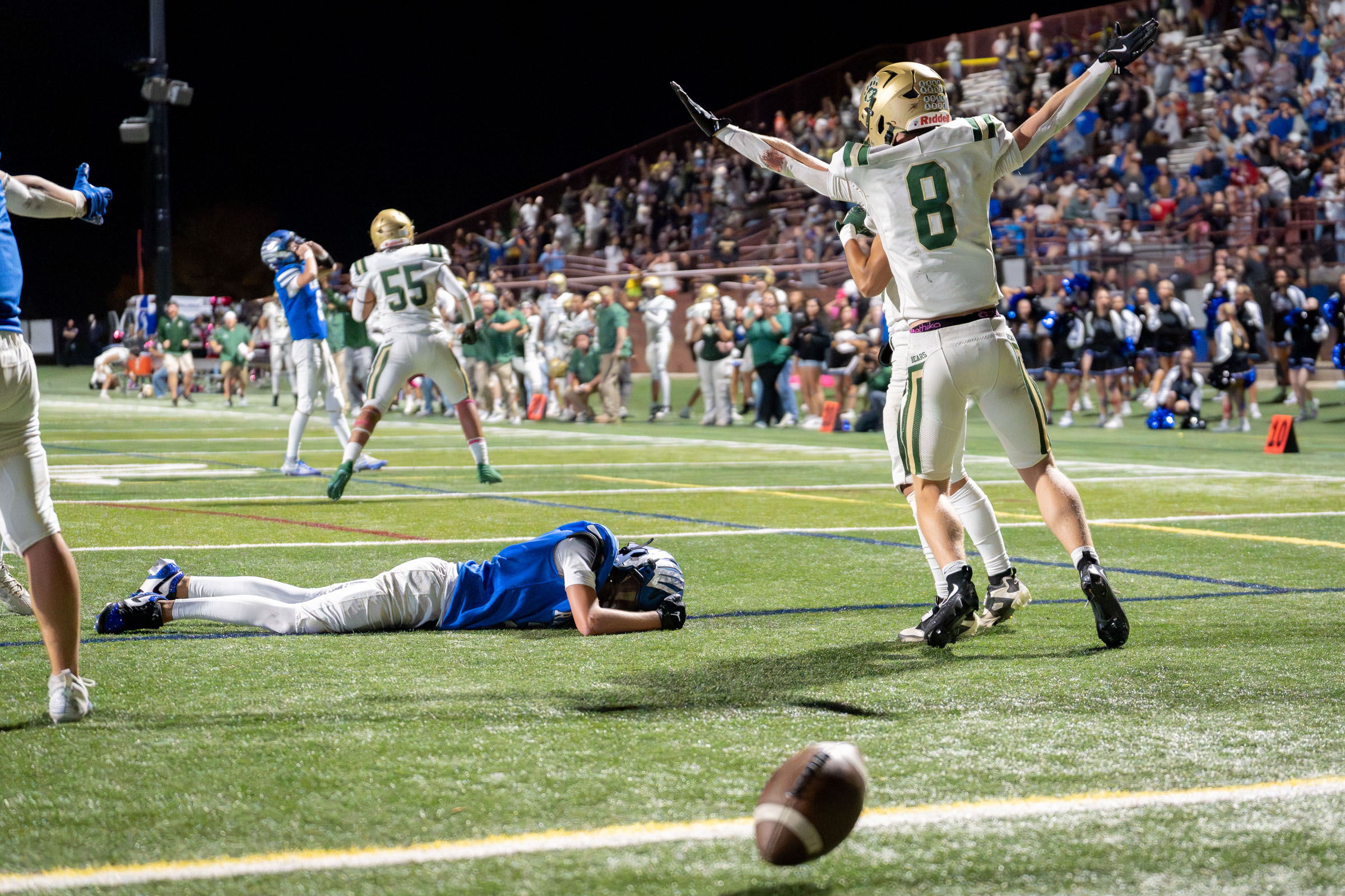 High school football under the lights, Highlands Ranch, Denver metro