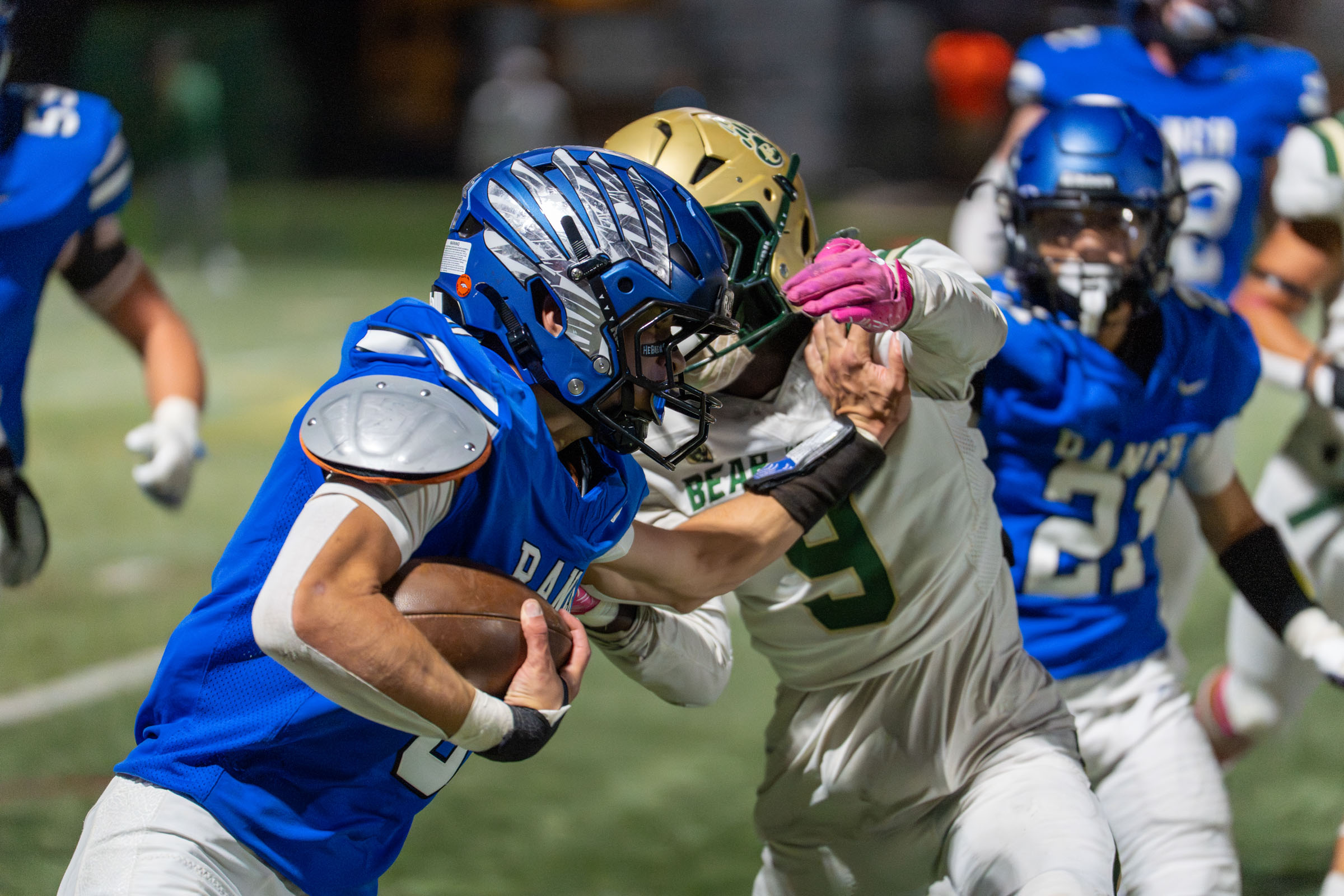 High school football game action, Highlands Ranch, south Denver
