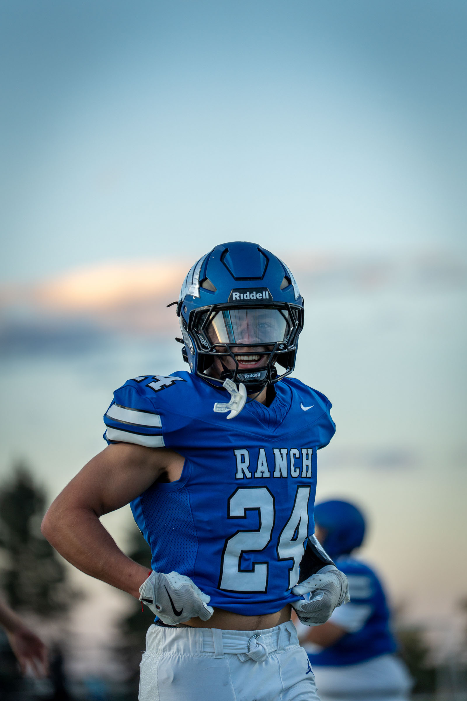 High school football game action, Highlands Ranch, south Denver